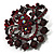 Burgundy Red Diamante Corsage Brooch (Black Tone) - view 8
