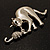 Rhodium Plated Cat & Mouse Brooch - view 7