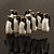 Black & White Enamel 'Penguin Family' Brooch (Gold Plated) - view 6