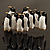 Black & White Enamel 'Penguin Family' Brooch (Gold Plated) - view 3