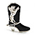 Silver Black 'Crystal Cowboy Boot' Brooch - view 2