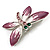 Tiny Light Purple Diamante Butterfly Brooch (Silver Tone Metal) - view 4