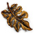 Bronze Enamel Diamante Oak Leaf Pin/Pendant - view 2