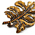 Bronze Enamel Diamante Oak Leaf Pin/Pendant - view 5
