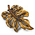 Bronze Enamel Diamante Oak Leaf Pin/Pendant - view 6