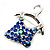 Blue Crystal 'Dress' Brooch (Silver Tone Metal) - view 2