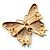 Oversized Green Enamel Butterfly Brooch (Gold Tone Metal) - view 6