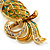 Large Gold Diamante Exotic Bird Brooch - view 3