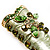 Olive Green Enamel Crystal High Boot Pin Brooch (Gold Tone Metal) - view 3
