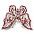 Pink Crystal Butterfly Brooch (Silver Tone Metal) - view 3