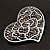 'White Rose In The Black Crystal Heart' Brooch (Gun Metal) - view 11