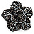 Black Crystal Flower Brooch (Gun Metal) - view 2