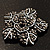 Black Crystal Flower Brooch (Gun Metal) - view 7