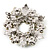 Light Olive Green Crystal Wreath Brooch (Silver Tone Metal) - view 6