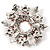 Red Crystal Wreath Brooch (Silver Tone Metal) - 50mm Diameter - view 6