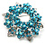 Light Blue Crystal Wreath Brooch (Silver Tone Metal) - view 3