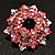 Light Pink Crystal Wreath Brooch (Silver Tone Metal) - view 2
