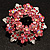 Light Pink Crystal Wreath Brooch (Silver Tone Metal) - view 8