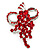 Bright Red Crystal Grapes Brooch (Silver Tone Metal)