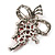 Bright Red Crystal Grapes Brooch (Silver Tone Metal) - view 4