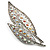 Large Diamante 'Leaf' Pin/Pendant (Silver Tone) - view 2