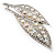 Large Diamante 'Leaf' Pin/Pendant (Silver Tone) - view 8