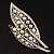 Large Diamante 'Leaf' Pin/Pendant (Silver Tone) - view 3