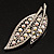 Large Diamante 'Leaf' Pin/Pendant (Silver Tone) - view 5