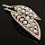 Large Diamante 'Leaf' Pin/Pendant (Silver Tone) - view 4