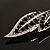 Large Black Diamante 'Leaf' Pin/Pendant (Silver Tone) - view 11
