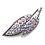 Large Lavender Diamante 'Leaf' Pin/Pendant (Silver Tone) - view 9