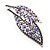 Large Lavender Diamante 'Leaf' Pin/Pendant (Silver Tone) - view 10