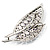 Large Lavender Diamante 'Leaf' Pin/Pendant (Silver Tone) - view 12