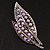 Large Lavender Diamante 'Leaf' Pin/Pendant (Silver Tone) - view 8