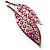Large Pink Diamante 'Leaf' Pin/Pendant (Silver Tone) - view 3