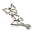 Diamante Charm Butterfly Brooch (Silver Tone) - view 9