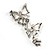Diamante Charm Butterfly Brooch (Silver Tone) - view 4