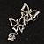 Diamante Charm Butterfly Brooch (Silver Tone) - view 5