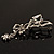 Diamante Charm Butterfly Brooch (Silver Tone) - view 6