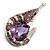 Large Purple Crystal Prawn Brooch (Silver Tone Metal) - view 5