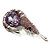 Large Purple Crystal Prawn Brooch (Silver Tone Metal) - view 10