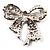 Stunning Magenta Swarovski Crystal Bow Brooch (Silver Tone) - view 5