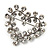 Tiny Crystal Open Heart Brooch (Silver Tone Metal) - view 4