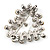Tiny Crystal Open Heart Brooch (Silver Tone Metal) - view 6