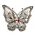 Clear Crystal Butterfly Brooch (Silver Tone Metal) - view 2