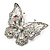 Clear Crystal Butterfly Brooch (Silver Tone Metal) - view 5