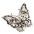 Clear Crystal Butterfly Brooch (Silver Tone Metal) - view 6