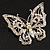 Clear Crystal Butterfly Brooch (Silver Tone Metal) - view 3