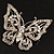 Clear Crystal Butterfly Brooch (Silver Tone Metal) - view 4