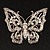 Clear Crystal Butterfly Brooch (Silver Tone Metal)
